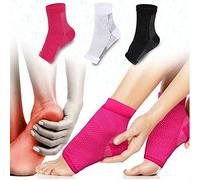 Docsocks - Plantar Fasciitis Sock/Compression Foot Sleeve For Men And Women - Supports Arch /Ankle - Eases Plantar Fascia/Heel Spur Pain-Black,White And Pink - Free Stretch Guide (Black/Grey, Sm/M)