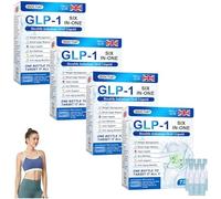 DOCTIA GLP-1 Six-in-One Health Solution Oral Liquid, Advanced GLP-1 Oral Liquid, Multi-Action GLP1 Drops, Natural Herbal DOCTIA GLP1 Oral Solution Is Suitable for All Men and Women (4 Box)