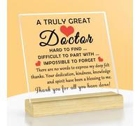Doctor Appreciation Gifts Acrylic Plaque with Wood Stand Inspirational Thank You Gifts for Doctor Retirement Presents for Best Friend Christmas Birthday Presents Medical Graduation Desk Sign Decor