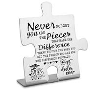 Doctor Appreciation Gifts for Women Men, Going Away Gift Retirement Gift for Doctor Coworker, Never forget you are the Piece that Made the Difference, Thank You Doctor Plaque-DX141