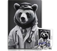 Doctor Bear Hard Jigsaw Puzzle for Adults 1000 Pieces Educational Mind Challenge Game Unique Gift with Sentimental Value Size 50x75cm