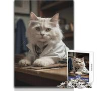 Doctor Cat Jigsaw Puzzles 1000 Pieces for Teenagers Cognitive Development Fun Game Special Thoughtful Celebration Present Size 50x75cm
