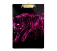 Doctor clipboard Pink Fluorescent Fire Wolf for Personalized clipboards for Teachers