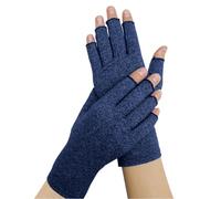 Doctor-Developed Arthritis Gloves, Breathable Hand Compression Support for Carpal Tunnel, Typing & Joint Pain Relief, Fingerless Compression Gloves Women & Men Use for Daily Comfort (Small, Navy)