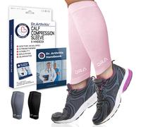 Doctor Developed Compression Calf Sleeves & Doctor Handbook, Shin Splints Support For Muscle Recovery, Varicose Veins & Leg Pain Relief, Medical Footless Compression Socks For Men (S Pink, 1 Pair)