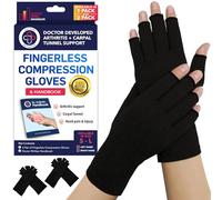 Doctor Developed Compression Gloves/Arthritis Gloves for Women & Men & Doctor Written Handbook - Carpal tunnel relief, Arthritis, Raynauds (2 Pairs, L)