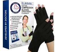 Doctor Developed Compression Gloves/Arthritis Gloves for Women & Men & Doctor Written Handbook - Carpal tunnel relief, Arthritis, Raynauds (1 Pairs, L)