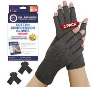 Doctor Developed Compression Gloves/Arthritis Gloves for Women & Men & Doctor Written Handbook - Carpal tunnel relief, Arthritis, Raynauds, 2 Pairs (XS)