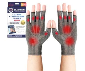 Doctor Developed Compression Gloves/Arthritis Gloves for Women & Men & Doctor Written Handbook - Carpal tunnel relief, Arthritis, Raynauds (XS - 1 Pair)