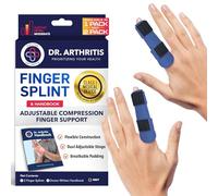 Doctor Developed Finger Splint & Doctor handbook for Arthritis & Injury Recovery, Grip Support & Straightener Tool, Fits Index, Middle, Ring, Pinky Joints (Navy Blue, L/XL - 2 Pack)