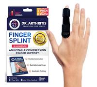 Doctor Developed Finger Splint & Doctor Handbook - Trigger Finger, Arthritis, Rsi - Fits Ring, Index, Pinky & Middle - 2 Sizes (Black, S/M, Single)