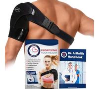 Doctor Developed Shoulder Support Brace - For Ac Joint, Dislocated, Separated, Frozen Shoulder Pain Relief; Premium Shoulder Brace for Women & Men - Durable Rotator Cuff Shoulder Support (Black)