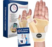 Doctor Developed Thumb Support Brace & Doctor Handbook - Thumb Splint/Trigger Thumb Brace/Thumb Support For Arthritis - Thumb Spica Splint - Thumb Splint For Right Hand/Left (Nude)