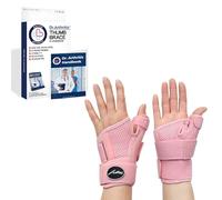 Doctor Developed Thumb Support Brace & Doctor Handbook - Trigger Thumb Brace, Thumb Support For Arthritis - Thumb Spica Splint - Thumb Splint For Right Hand/Left (Pink, Pair)