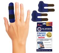 Doctor-Developed Trigger Finger Splint for Arthritis & Injury Recovery, Grip Support & Straightener Tool, Broken Finger Support that Fits Index, Middle, Ring, Pinky Joints (Navy Blue, S/M - 2 Pack)