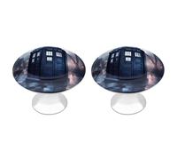 Doctor Dr Who Police Box Funny Round Cabinet Knobs Stainless Steel Drawer Pulls Door Handles Decoration