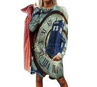 Doctor Dr Who Police Box Mice Women's Casual Sweatshirt Long Sleeve Pullover Tops Loose Fit Swing Dress