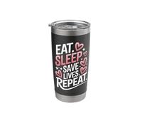 Doctor Eat. Sleep. Save Lives. Repeat Stainless Steel Insulated Tumbler