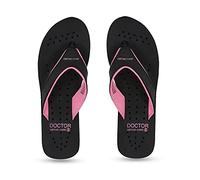 DOCTOR EXTRA SOFT Chappal Care Orthopaedic and Diabetic Comfort Doctor Women's Flip Flop and Slippers, Black-pink, 5 UK