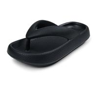 DOCTOR EXTRA SOFT Classic Ultra Soft Women's Flip Flops with Padded Footbed for Adults, Comfortable and Lightweight, Stylish and Non-Slip, Waterproof and Everyday Use, D-541, black, 37.5 EU