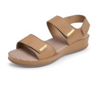 DOCTOR EXTRA SOFT Comfortable Women's Sandals with Memory Foam Cushion and TPR Outsole, Elegant and Lightweight, Casual, Non-Slip for Diabetics, camel, 5 UK
