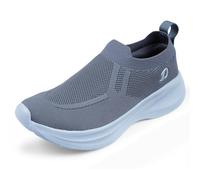DOCTOR EXTRA SOFT D-2002 Mens Memory Foam Running Shoes Sports Gym Training Walking Jogging Casual Lightweight Comfortable Loafer Sneakers Lace Up Track Field Moccasins, gray, 6 UK