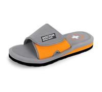 DOCTOR EXTRA SOFT Mens Care Orthopedic & Diabetic Adjustable Straps Super Comfort Dr. Sliders Flip Flops & Slippers for Men Boys OR-D-51, Grey-orange, 10 UK