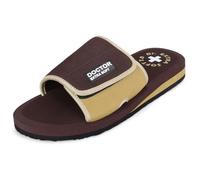 DOCTOR EXTRA SOFT Mens Care Orthopedic & Diabetic Adjustable Straps Super Comfort Dr. Sliders Flip Flops & Slippers for Men Boys OR-D-51, Brown/Beige, 13 UK