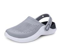 DOCTOR EXTRA SOFT Men's Classic Casual Sports Clogs with Adjustable Back Strap for Adults, Comfortable and Lightweight, Stylish and Non-Slip, Waterproof, Daily Wear, L Grey D Grey, 36.5 EU