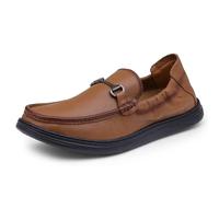 DOCTOR EXTRA SOFT Men's Classic Genuine Leather Formal Shoes with Memory Foam Cushion, Ultra Light and Comfortable, Stylish and Flexible, Party, Occasions, Office, Wedding, Casual, Beige Tan, 8 UK