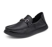 DOCTOR EXTRA SOFT Men's Classic Genuine Leather Formal Shoes with Memory Foam Cushion, Ultra Light and Comfortable, Stylish and Flexible, Party, Occasions, Office, Wedding, Casual, Black/White, 43 EU