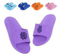 DOCTOR EXTRA SOFT Unisex Kids Rainy Monsoon Flip Flops Slider Soft Comfortable Indoor Outdoor Stylish Non-Slip Casual Cool Cartoon Cute Boys Girls, Purple, 26.5 EU
