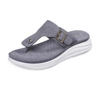DOCTOR EXTRA SOFT Women's Slippers, Ultralight Slippers with Memory Foam Cushion, Stylish & Comfortable, Casual & Fashion, Diabetics & Orthopaedic Synthetic Slip-On Sandals, Women, Girls, D, gray, 7