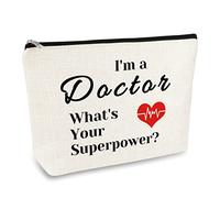 Doctor Gifts for Women Makeup Bag Doctors Appreciation Gifts Cosmetic Bag Christmas Birthday Graduation Gift for Medical Doctor Doctors Thank You Gift Retirement Present Travel Toiletry Pouch