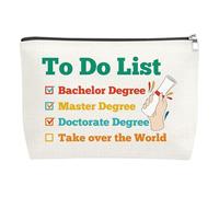 Doctor Graduation Gifts Makeup Bag PHD Masters Degree Graduation Gift for Women Daughter Gifts for PhD Bachelor's Degree Student Travel Toiletry Bag Congratulations Gift for University College Masters