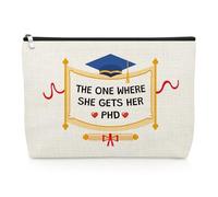 Doctor Graduation Gifts Phd Student Doctorate Degree Physician New Doctor Makeup Bag Congratulations Gifts for Woman Phd Daughter Best Friend Sister Masters Cosmetics Bag Doctorate Degree Gift