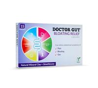 Doctor Gut Bloating Relief Capsules, 15 Caps - Stomach Pain Relief, Bloating Relief, Trapped Wind & Gas Relief - Drug-Free, Natural Clay, Expels Harmful Causes of Gas & Flatulence