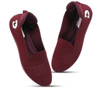 Doctor Health Ballerina Super Knit Comfortable Stylish Classic High Quality Flat Non Slip Lightweight Everyday Flat Jutis Trendy Women Belly, charry, 8.5 UK