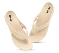 DOCTOR HEALTH SUPER SOFT Comfortable Lightweight Slippers for Women | Comfortable, Lightweight Waterproof Slippers | Adult Flip Flops | Soft Acupressure | All Day Wear, beige, 8 UK