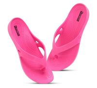 DOCTOR HEALTH SUPER SOFT Ladies Ultra Soft Slippers with Footbed | Comfortable Lightweight Waterproof Slippers | Adult Flip Flops Mild Acupressure | All Day Wear, Hot Pink, 6 UK