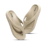 DOCTOR HEALTH SUPER SOFT Lightweight EVA Flip Flops for Women Soft Padded Non-Slip Comfortable Open Toe Casual Sandals for Indoor Outdoor Daily Use, beige, 7 UK