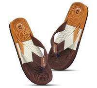 DOCTOR HEALTH SUPER SOFT Massage Flip Flops for Men, Textured Footbed, Comfortable EVA Slippers, Non-Slip Lightweight Thong Sandals for Indoors and Outdoors, Casual Daily Life, dark brown, 9 UK