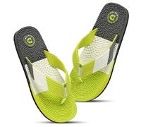 DOCTOR HEALTH SUPER SOFT Massage Flip Flops for Men, Textured Footbed, Comfortable EVA Slippers, Non-Slip Lightweight Thong Sandals for Indoors and Outdoors, Casual Daily Life, Neon, 6.5 UK