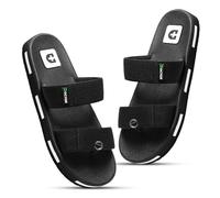 DOCTOR HEALTH SUPER SOFT Men's Casual Slippers with Soft Padded Sole, Double Strap with Toe Loop Design, Lightweight Non-Slip Everyday Wear Slippers for Home and Outdoor, black, 9 UK