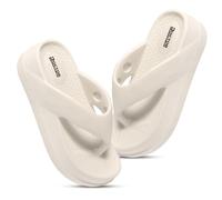 DOCTOR HEALTH SUPER SOFT Slippers for Women | Flip Flops | Slippers for Women & Girls | Comfortable & Lightweight | Soft Foot Massager | All Day Slippers, Cream, 2.5 UK