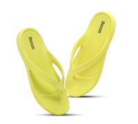 DOCTOR HEALTH SUPER SOFT Stylish Ultra Soft Slippers with Cushion Comfortable High Quality Colorful Flip Flops Lab Tested Padding and Bounce Padded Shoes Trendy, Neon, 8 UK