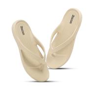 DOCTOR HEALTH SUPER SOFT Stylish Ultra Soft Slippers with Cushion Comfortable High Quality Colorful Flip Flops Lab Tested Padding and Bounce Padded Shoes Trendy, beige, 4 UK