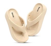 DOCTOR HEALTH SUPER SOFT Women's Flip-Flops Slippers | Flip-Flops | Women's & Girl's Slippers | Comfortable & Lightweight | Soft Foot Massager | All Day Wear Flip-Flops Slipper, Beige, 7 UK