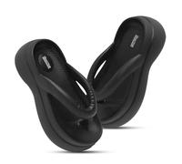 Doctor Health Women's Super Soft Lightweight Non Slip High Heel Slippers | Comfortable and Waterproof for Everyday Wear | Classic Ultra Soft, Black, 8 UK