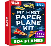Doctor Jupiter Paper Airplane Kit for Kids Ages 6+ | Make & Fly 50+ Paper Airplanes with 500+ Stickers | STEM Learning Toy | Origami Craft Kit | Gift for Boys & Girls